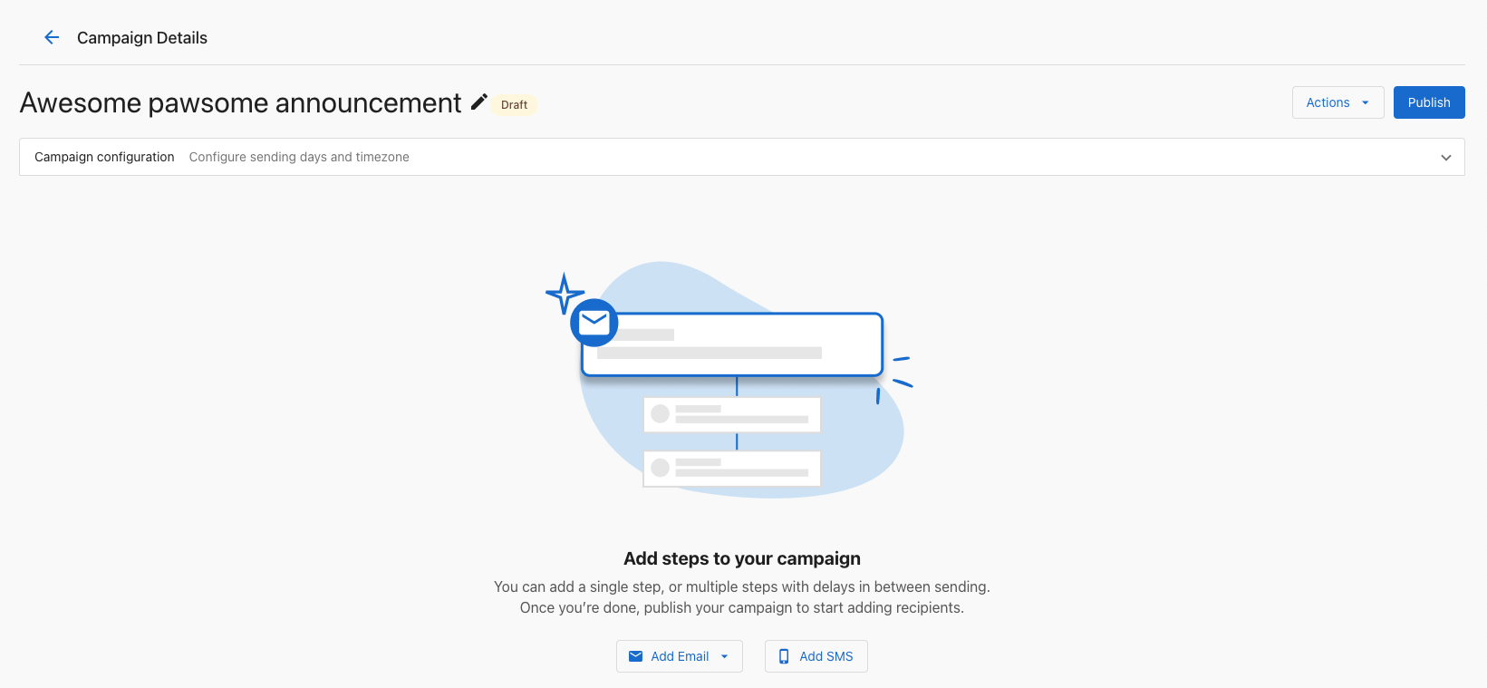 Create SMS campaign option