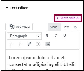 Write Text Using Elementor AI » Elementor