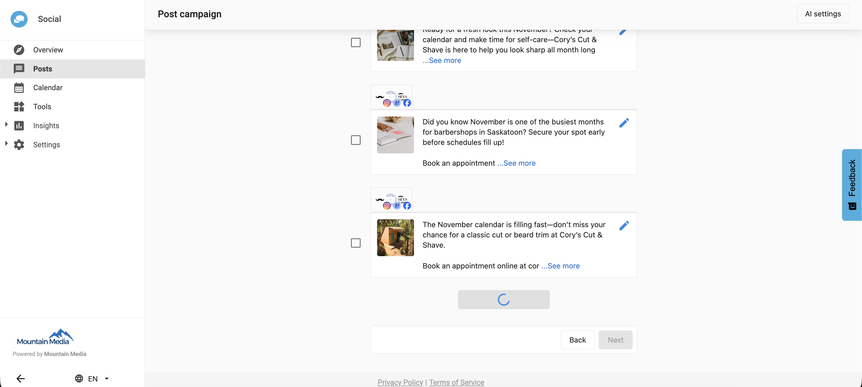 Post Campaign Add Another Post AI Content Generation