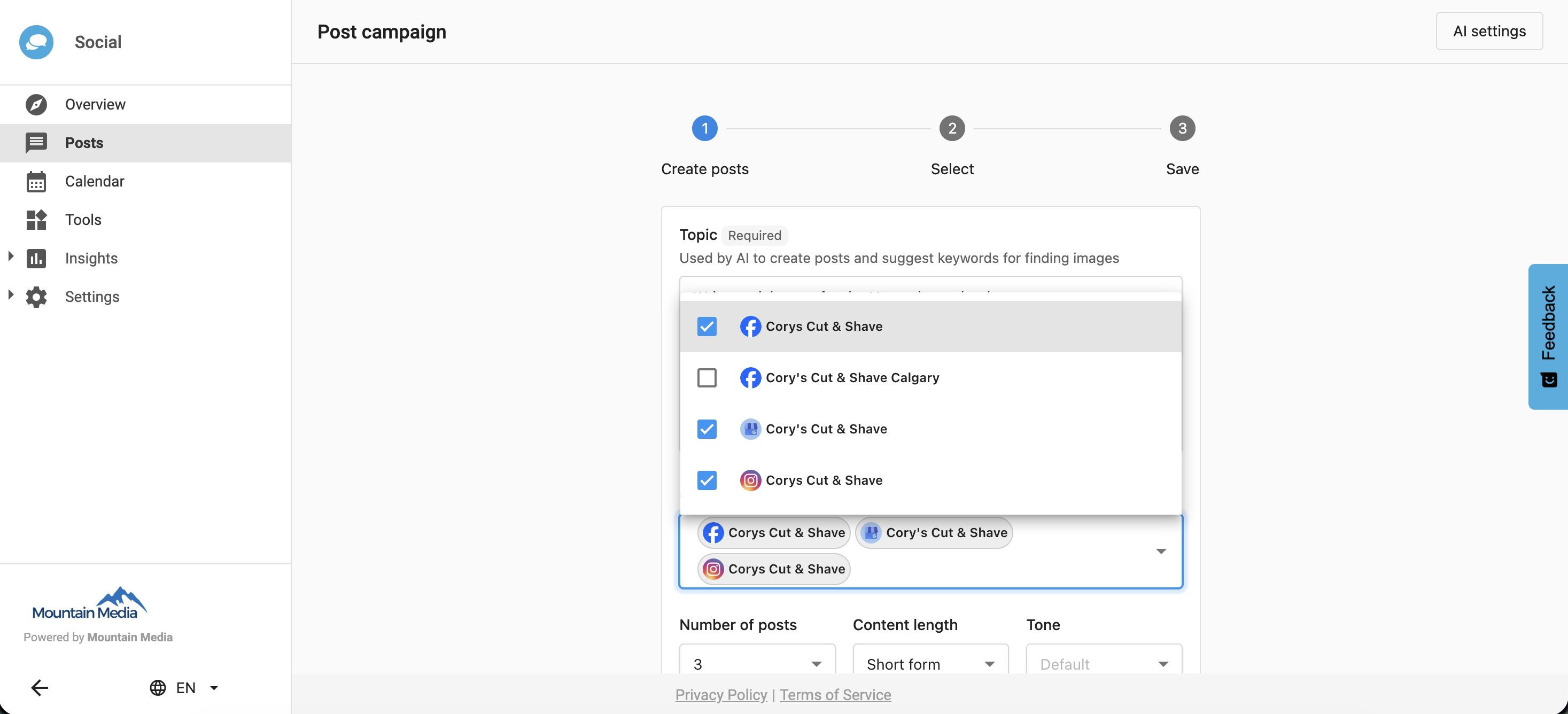 Post Campaign Social Network Selection