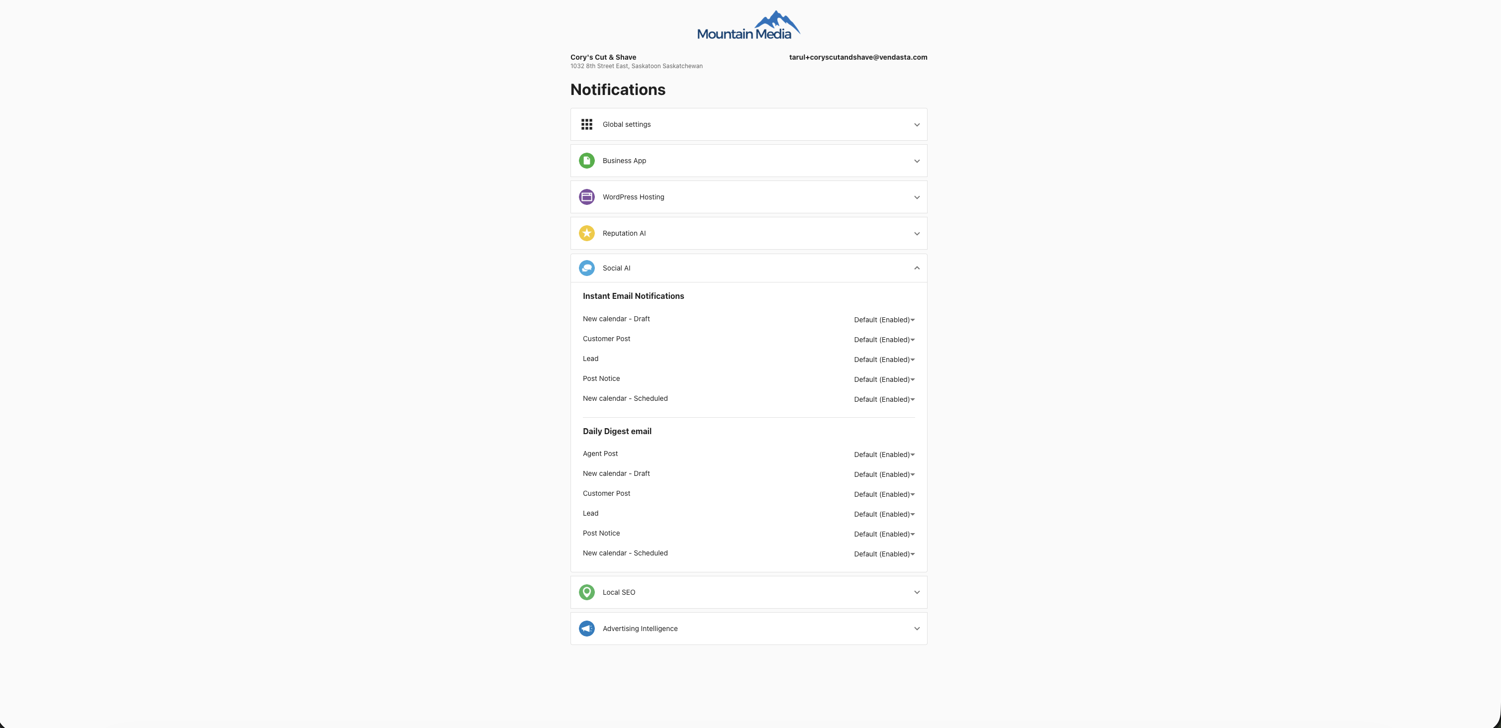Edit Notification Settings