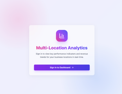 Sign-in screen gating the Multi-Location Analytics dashboard