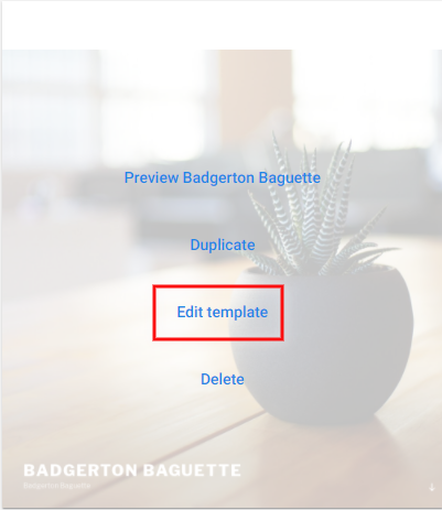 Edit Template button