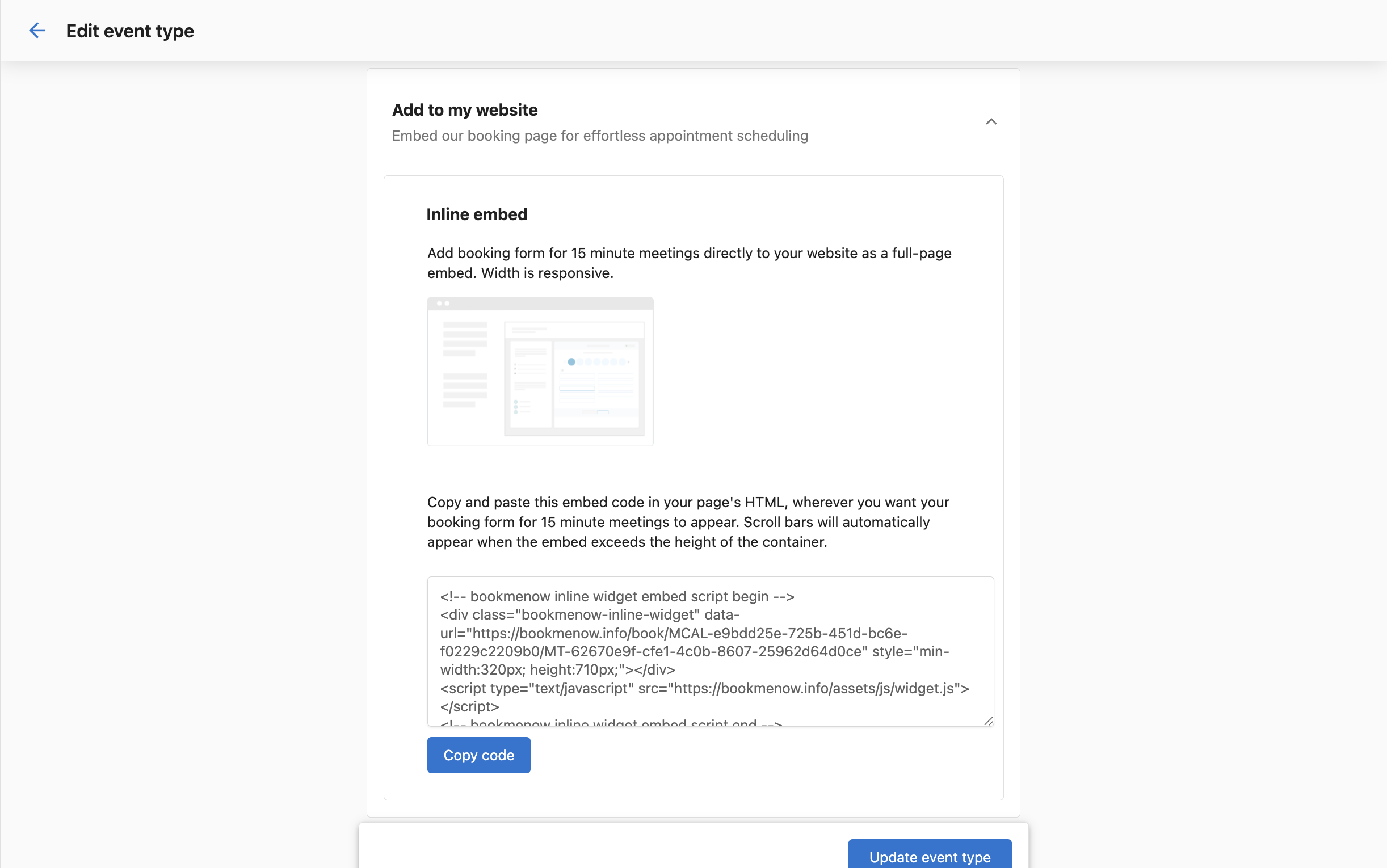 Add to my website embed code