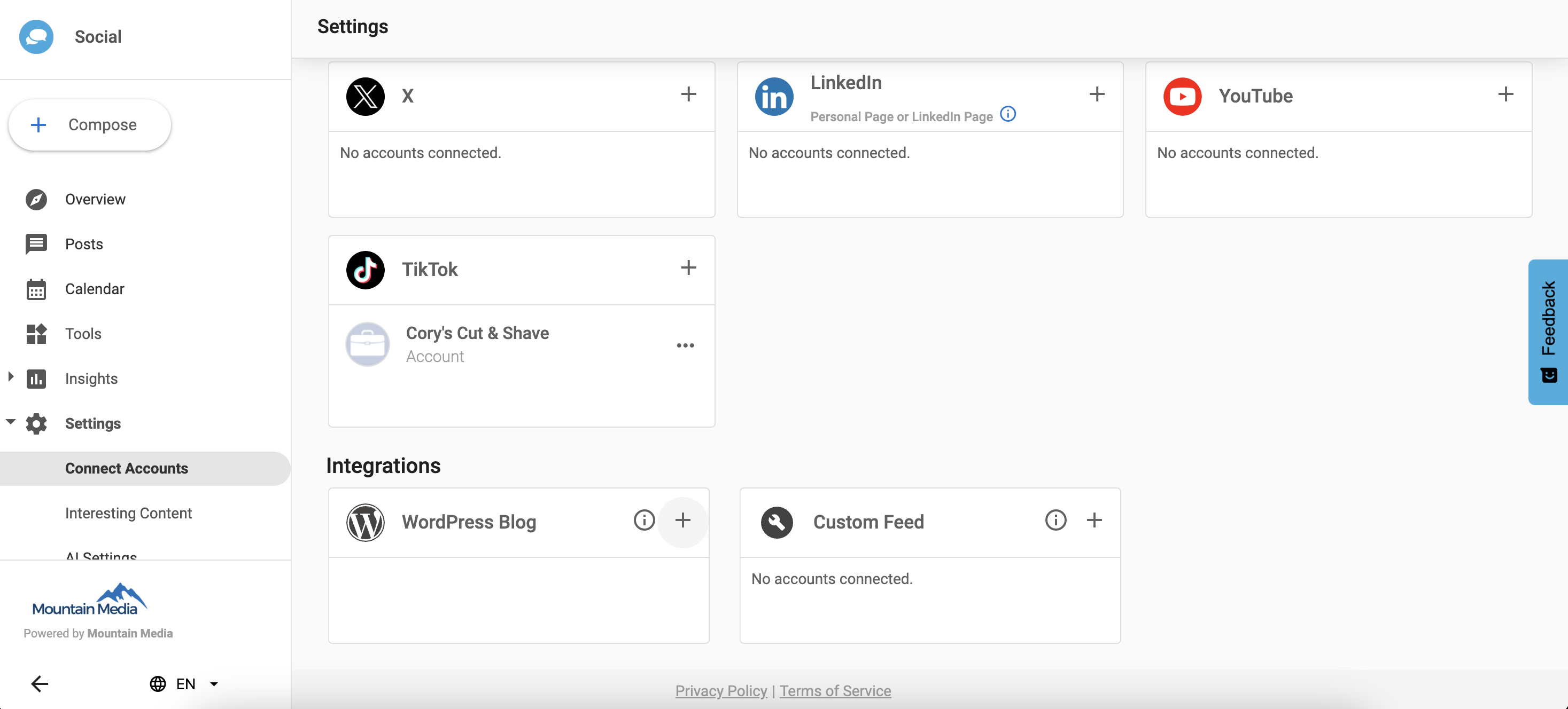 Add WordPress Connection Settings