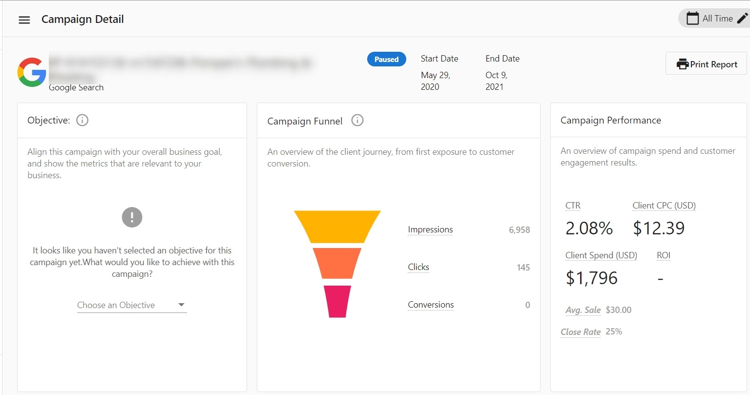 Advanced Reporting example screenshot
