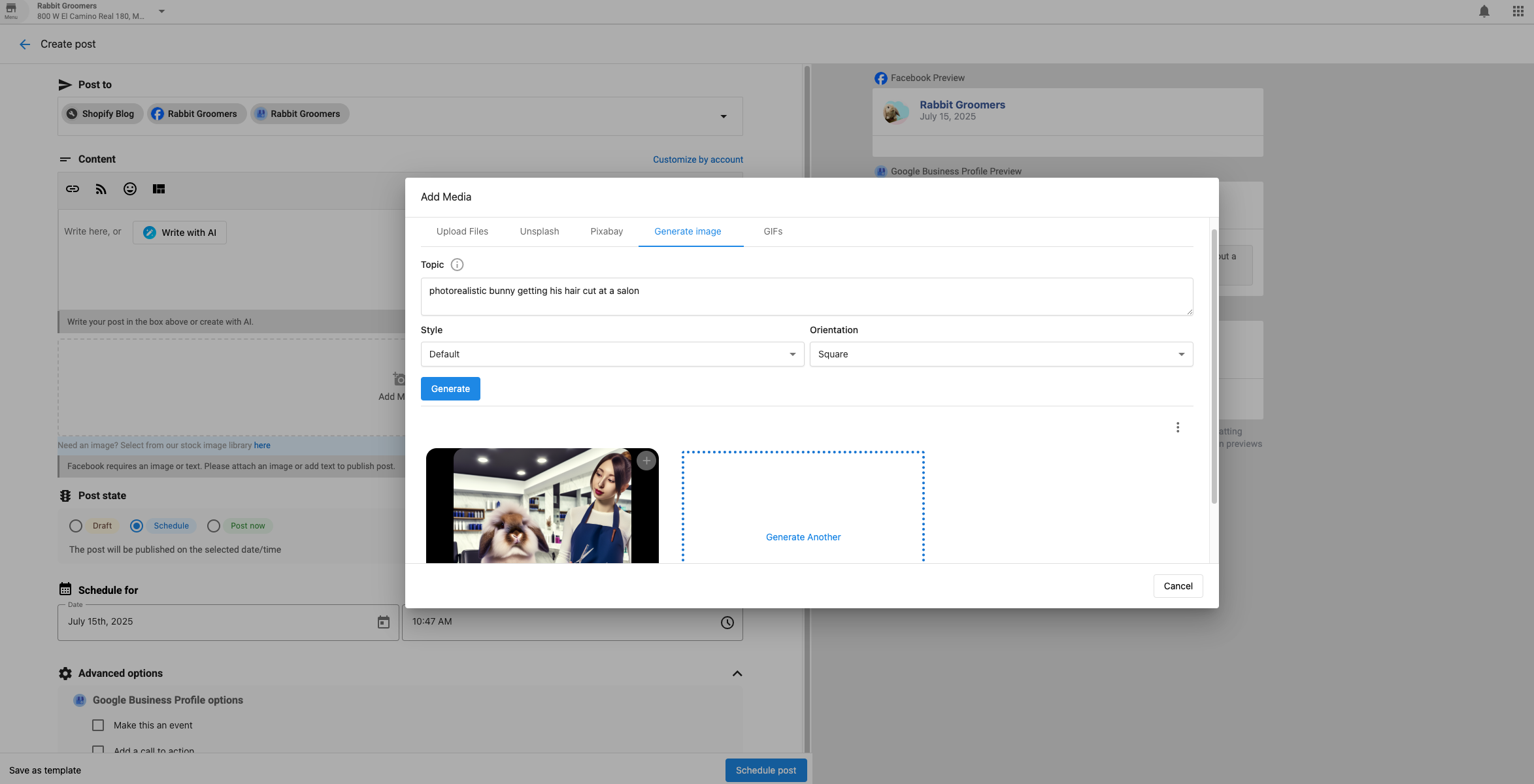 Create image with AI in Social Marketing