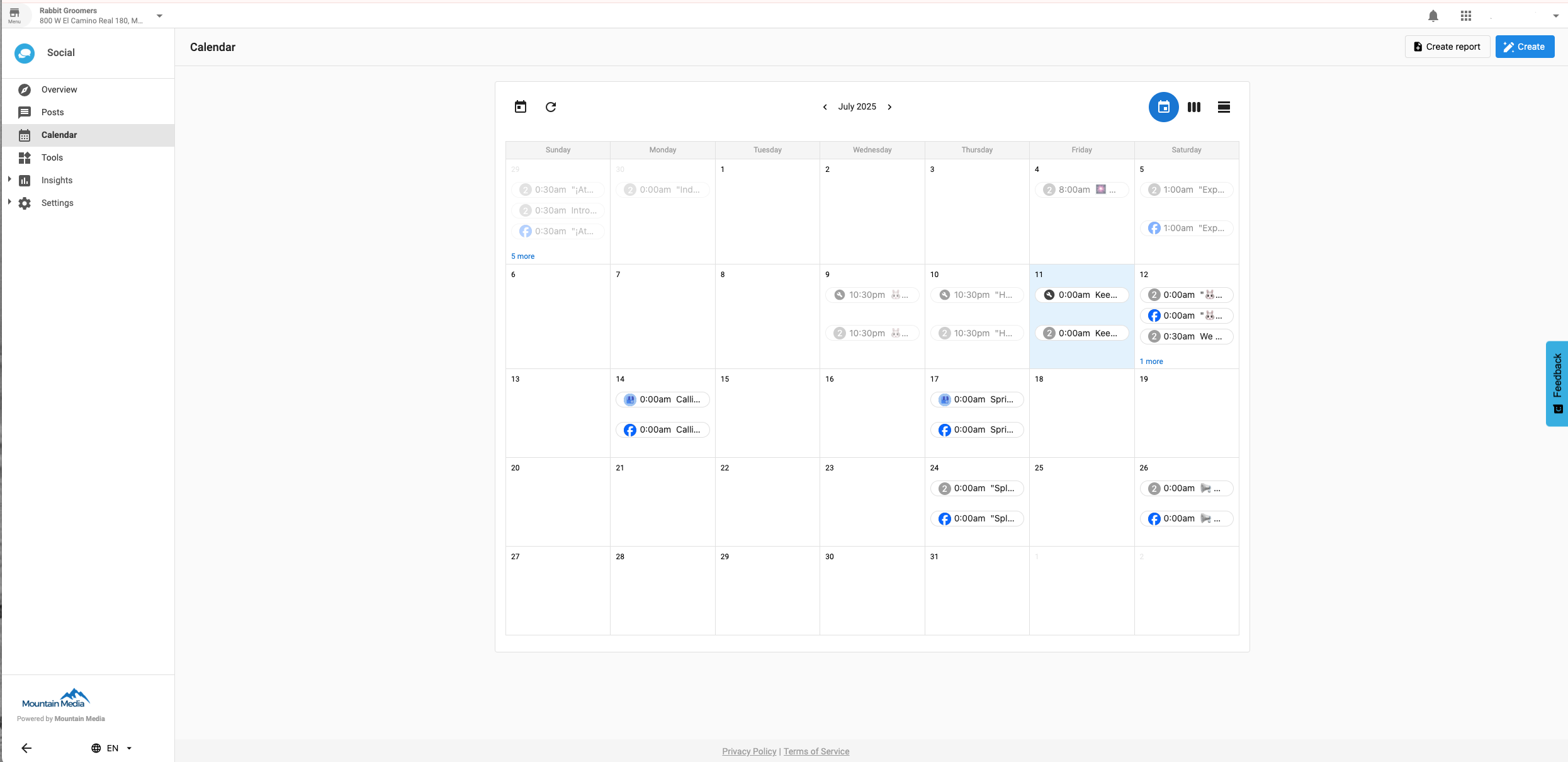 Calendar view