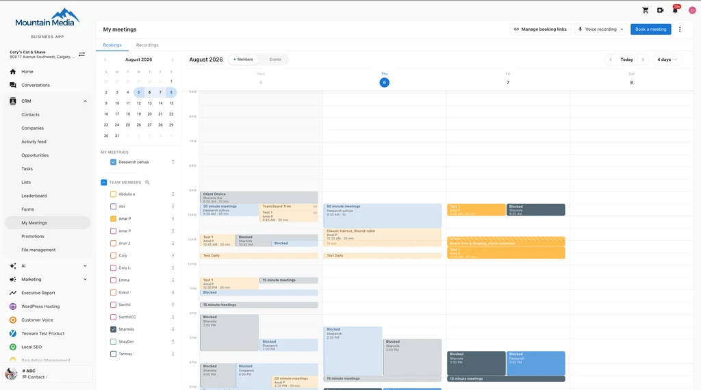 Blocked slot from a team member's connected external calendar