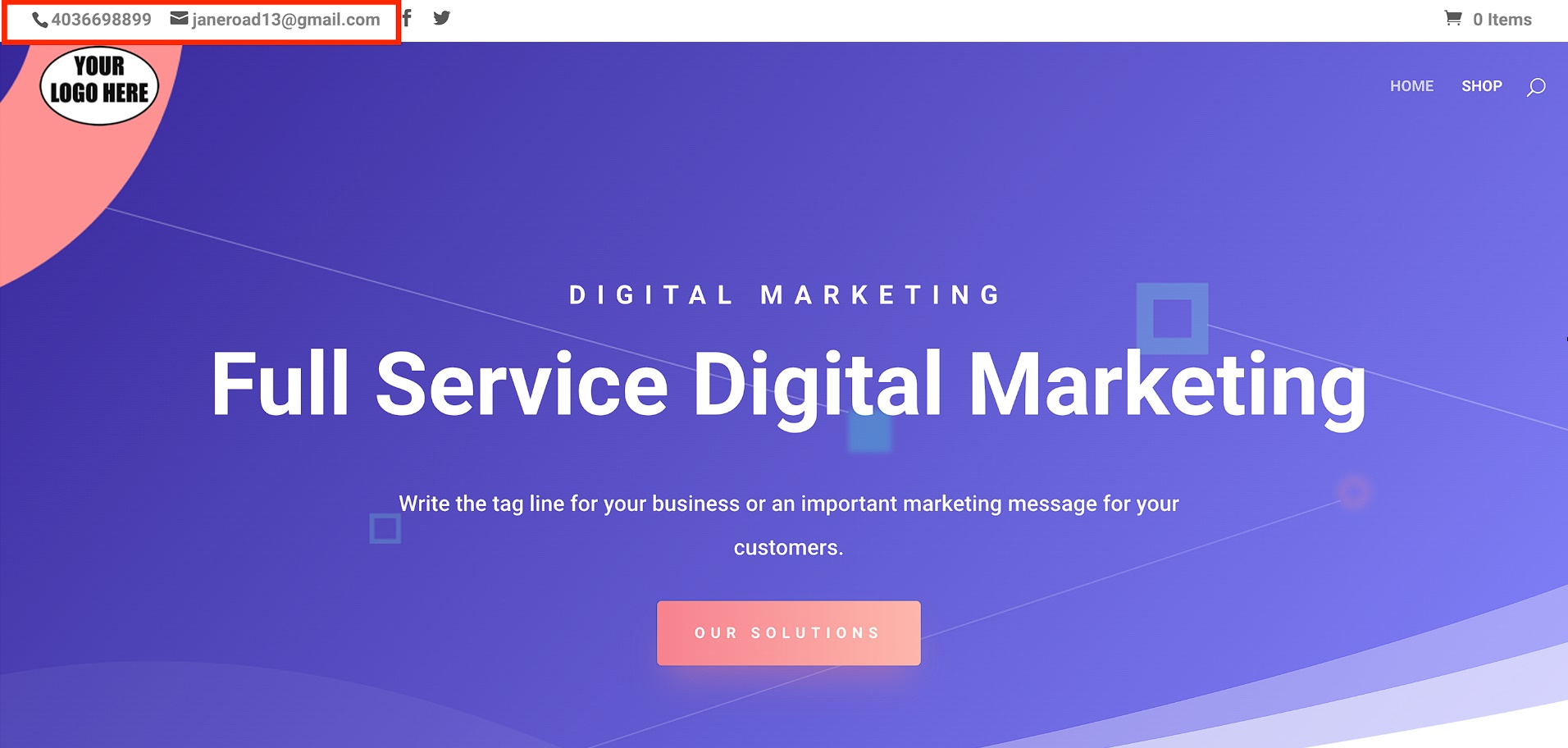 Contact Information on Website