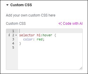 Add custom CSS using Elementor AI