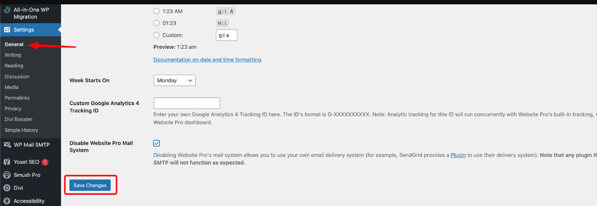 Disable WordPress Hosting Pro Mail System
