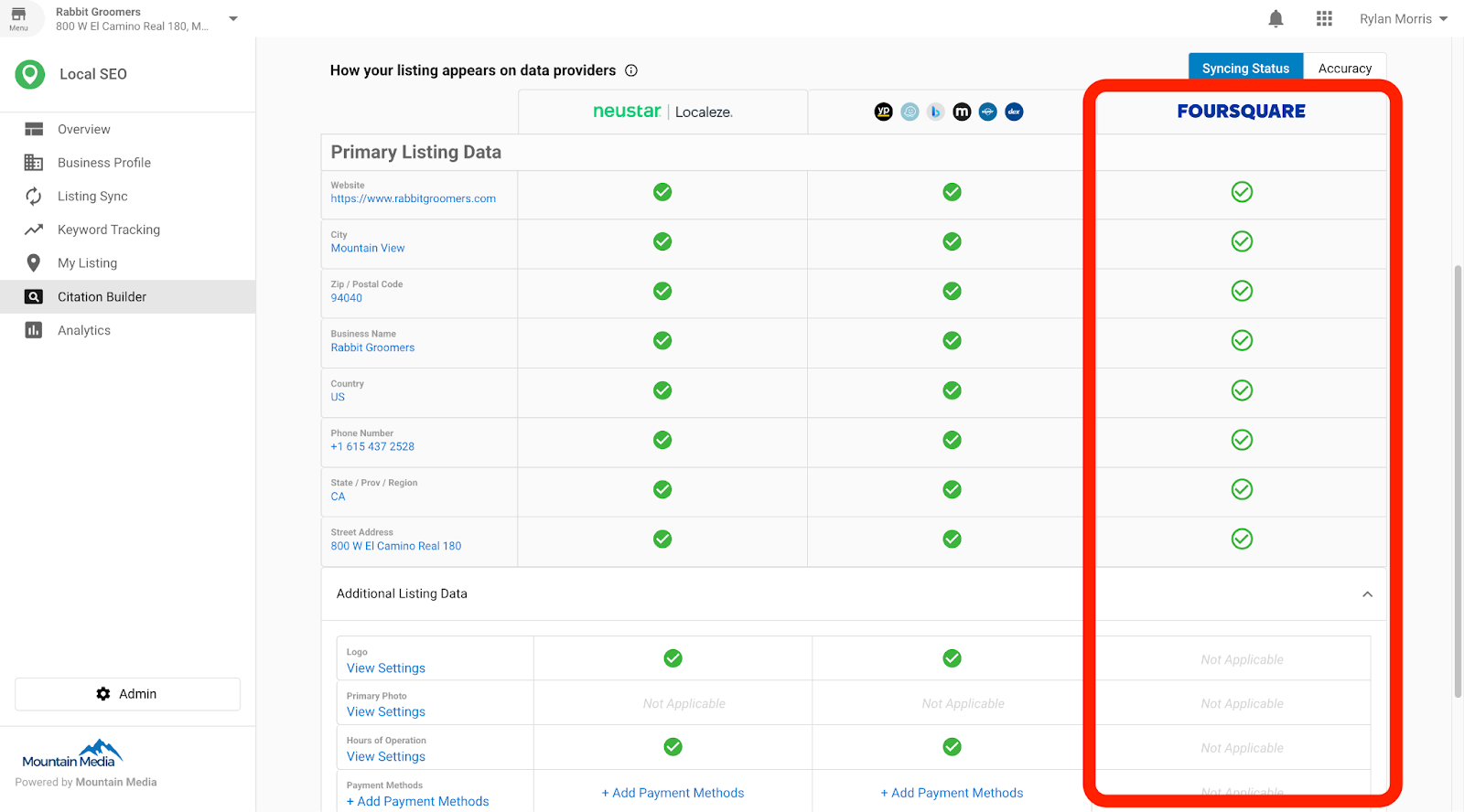 Foursquare submission status