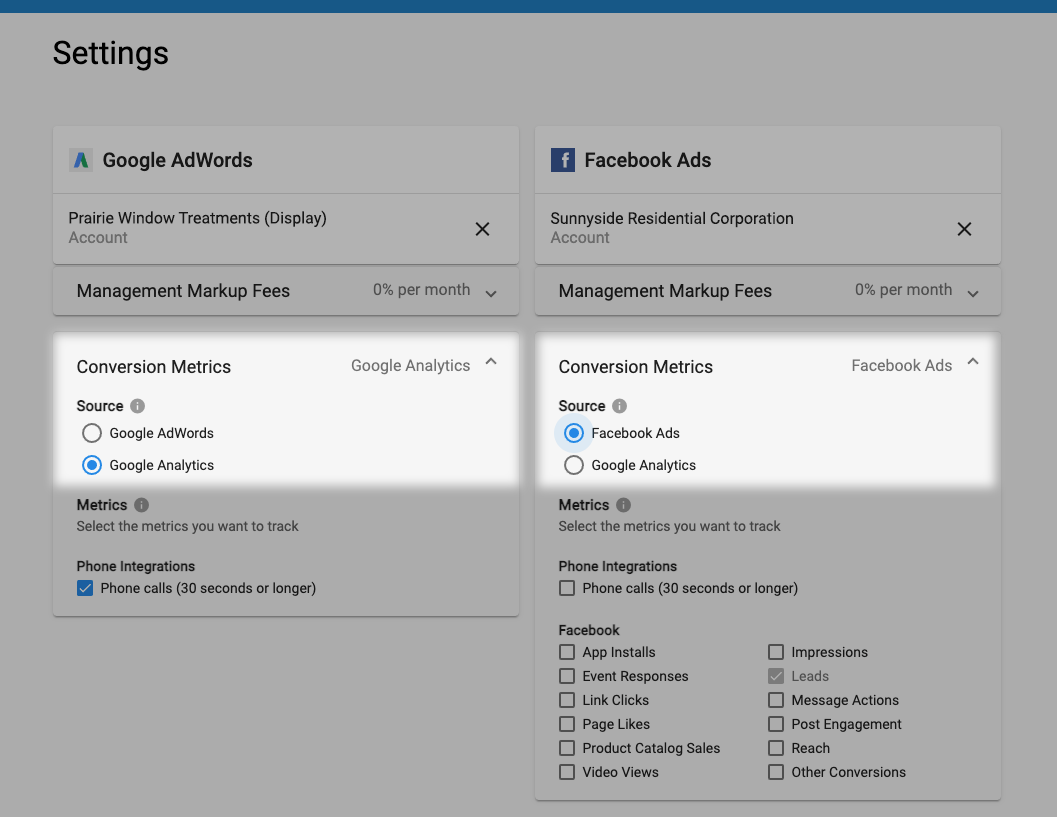 Google Analytics conversion metrics settings