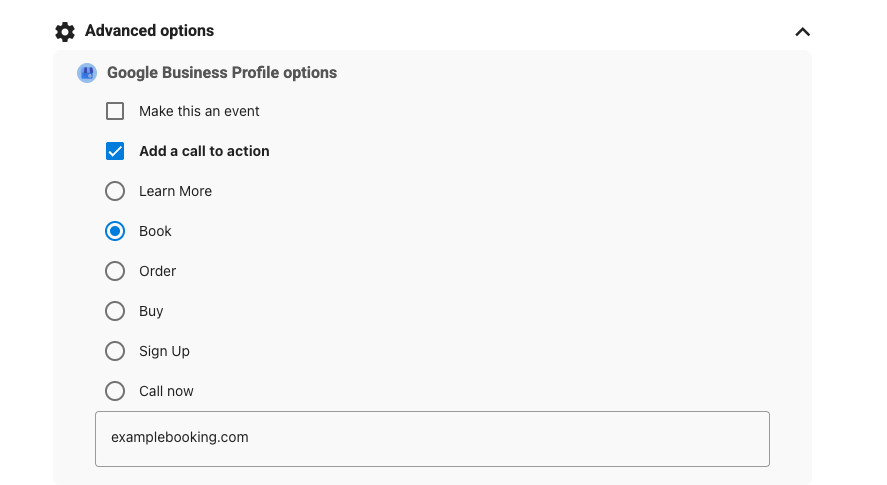 Google Business Profile CTA Example