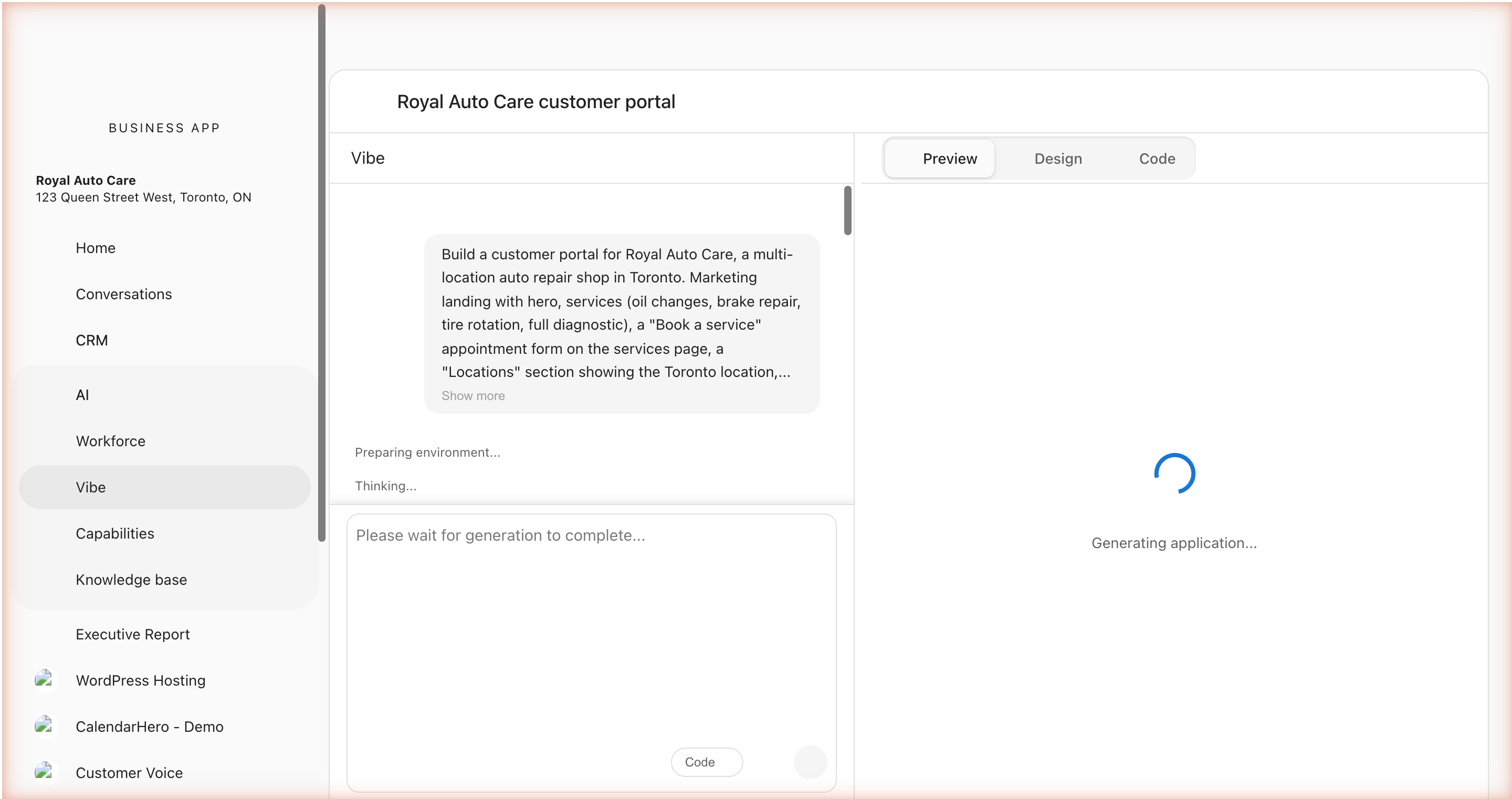 Vibe actively editing files during generation