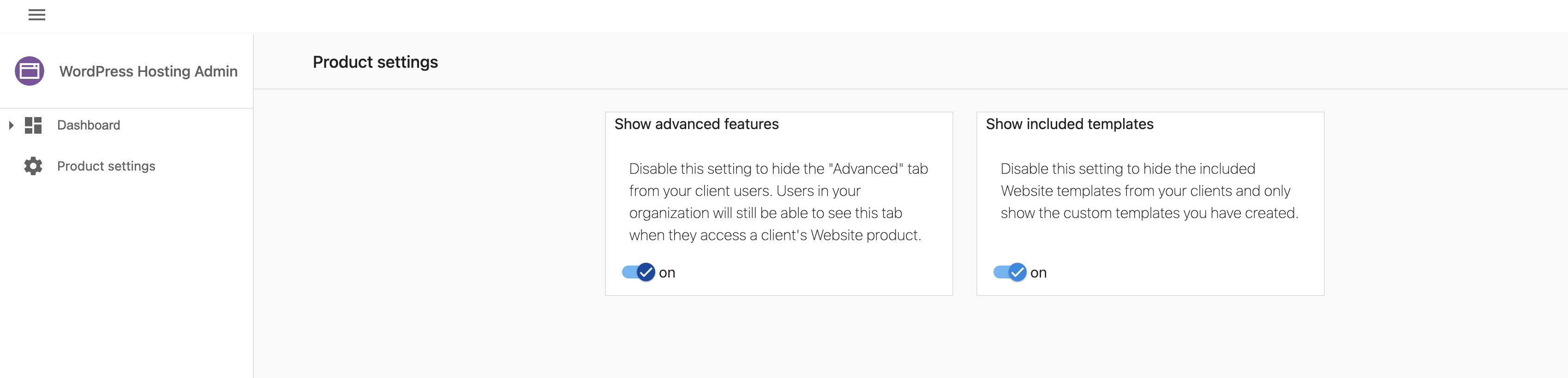 Show Included Templates enabled - templates visible