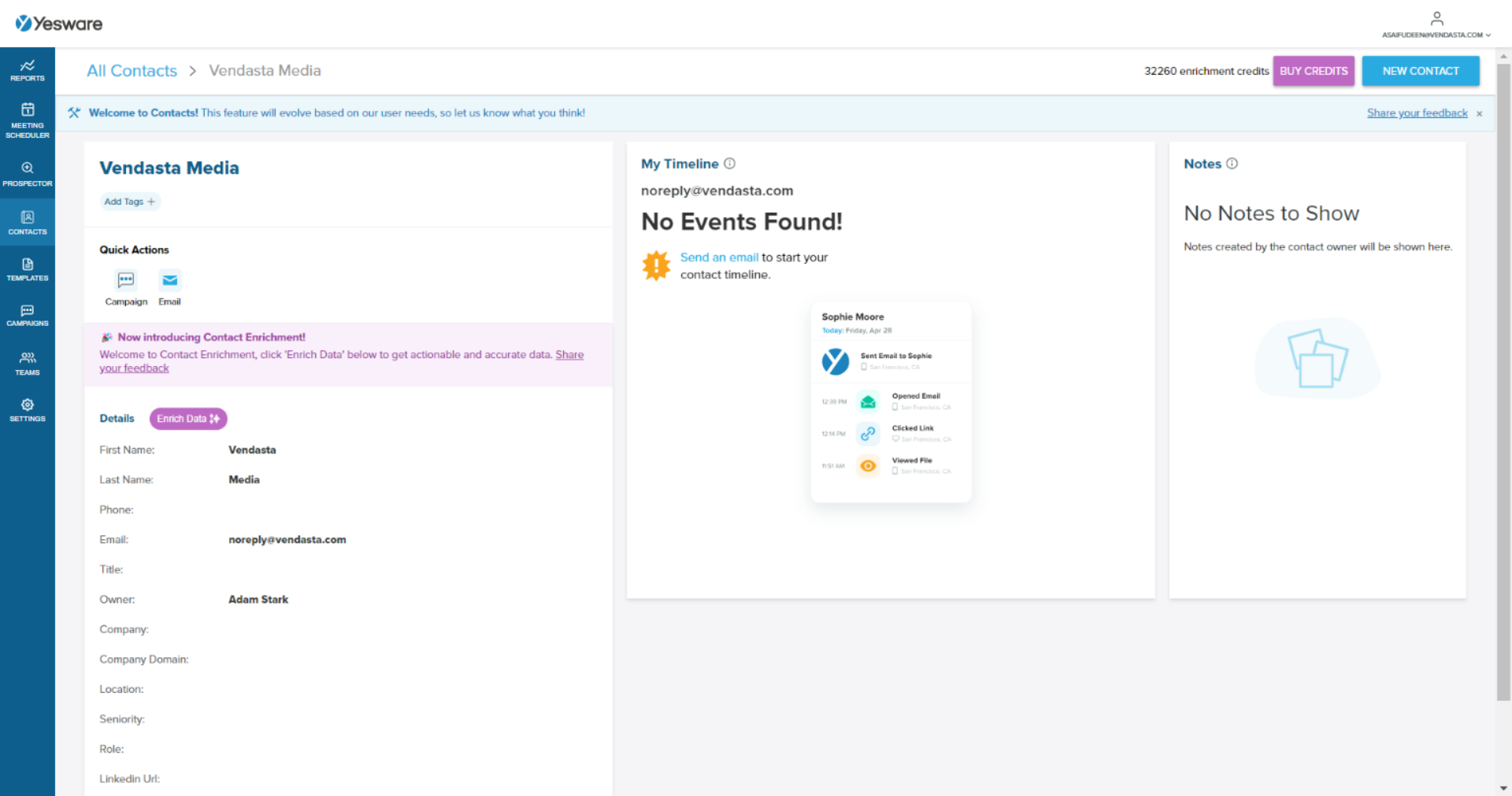Adding a contact to a Campaign