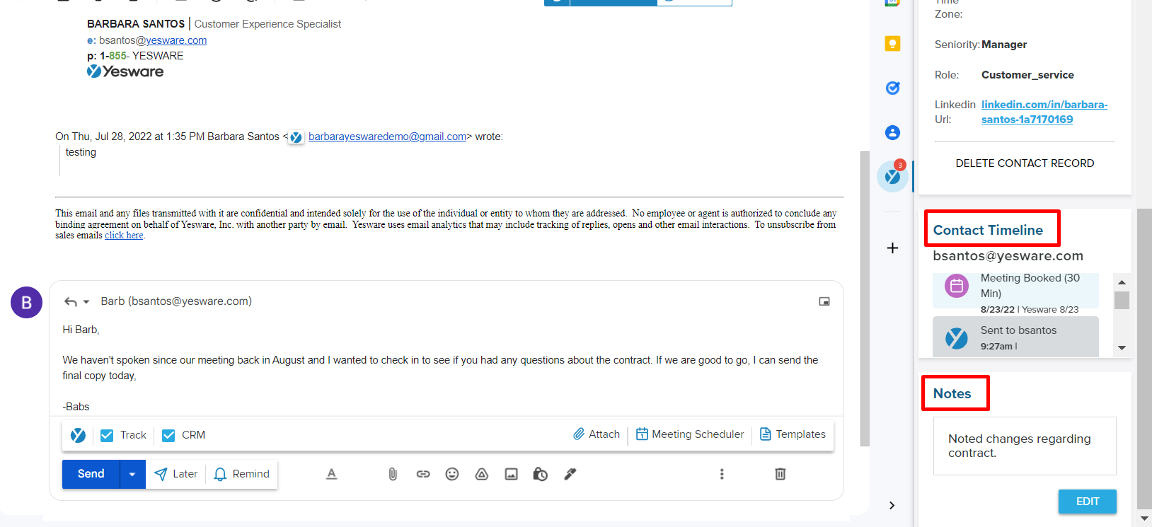 Adding notes in Gmail