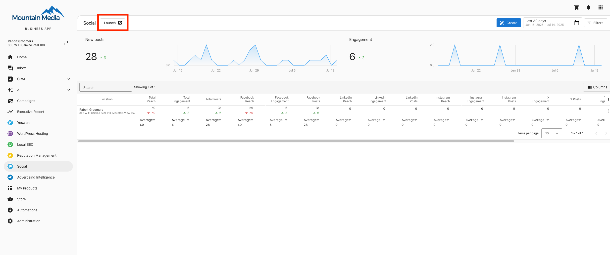Launch Social Marketing through Business App