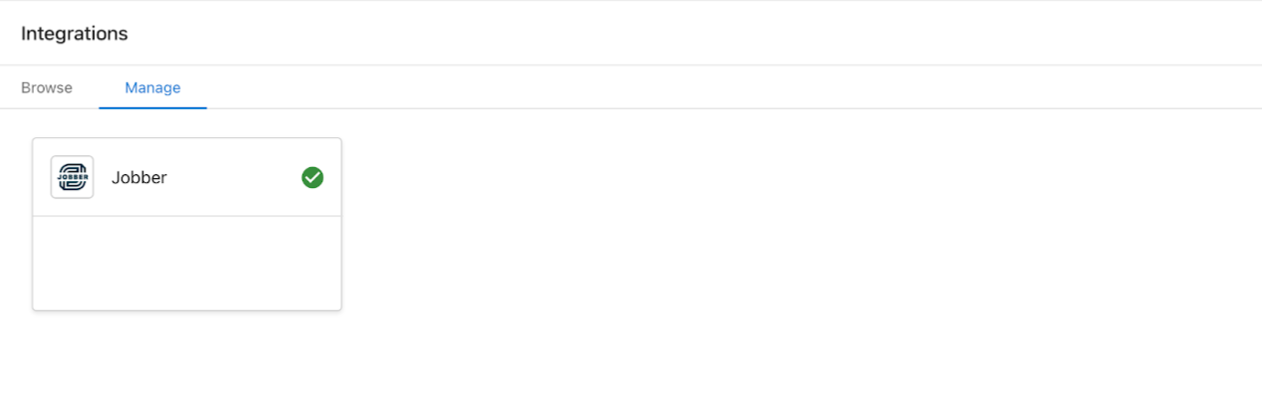 Manage tab with connection card