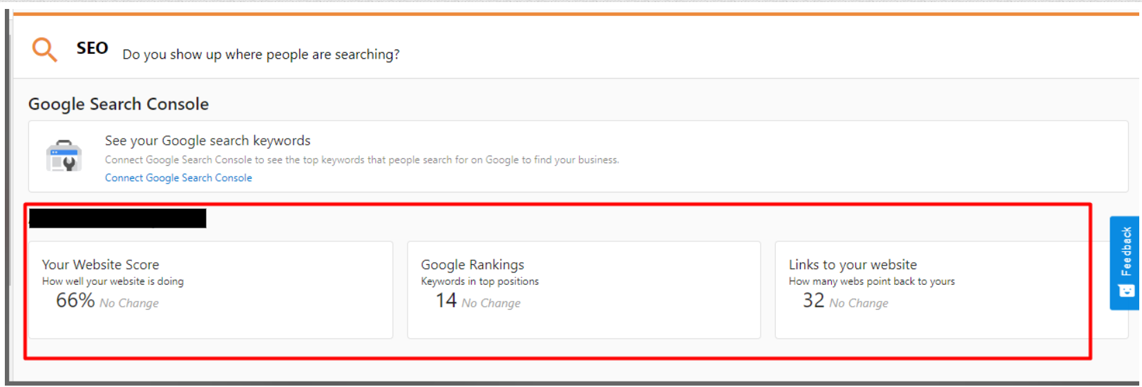 MarketGoo reporting display in Executive Report
