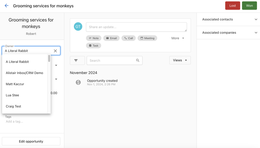 Opportunities Pipeline View