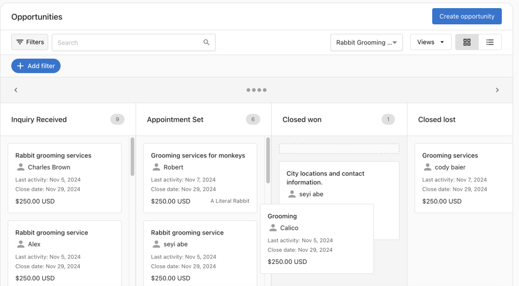 Opportunities Pipeline View