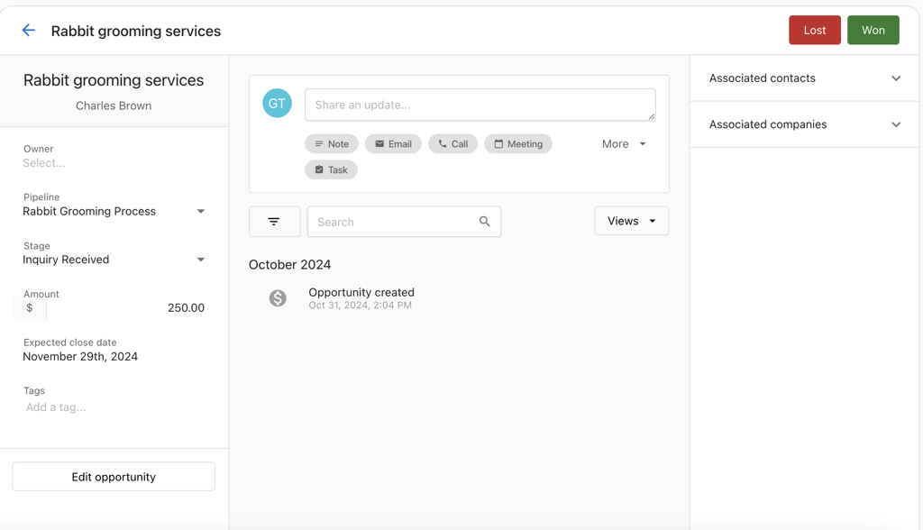 Opportunities Pipeline View
