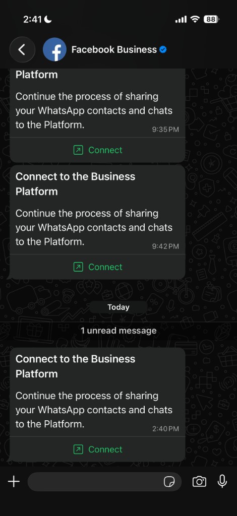WhatsApp notification on phone