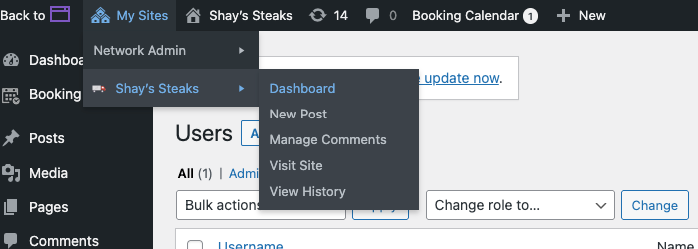 Assigning a site admin