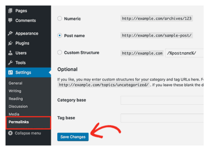 Save Permalinks settings