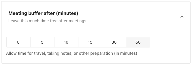 Meeting buffer after