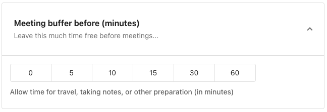 Meeting buffer before