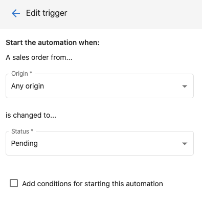 Trigger options example