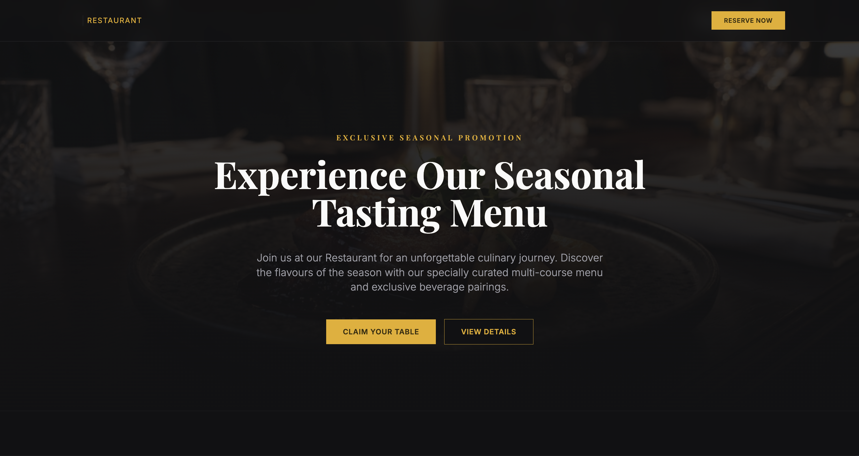 Hero section with generated image and seasonal promotion headline