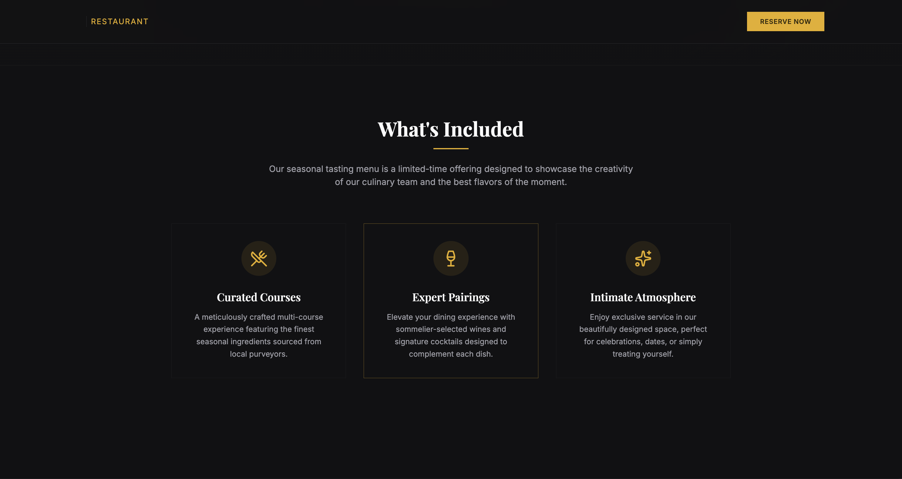 What's Included section with three feature cards