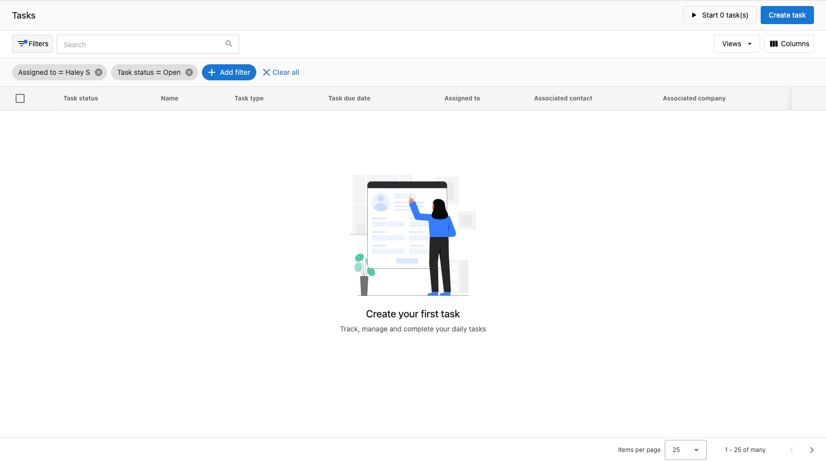 View and filter tasks