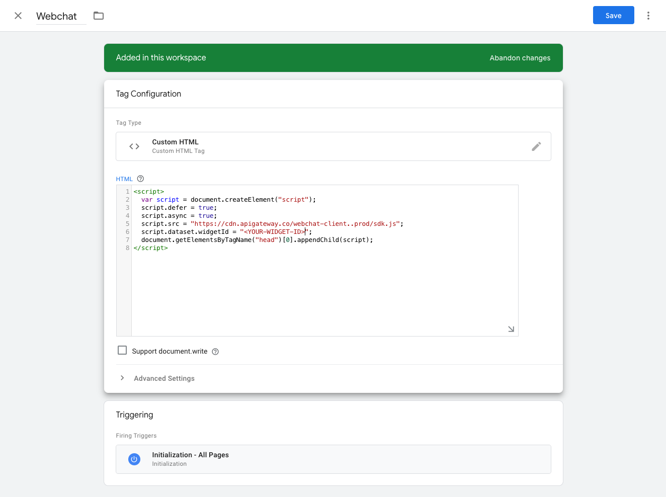 Creating a new trigger in GTM