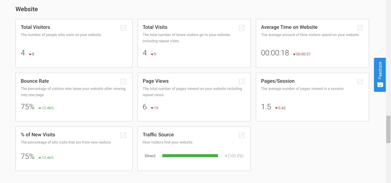 Website Performance in Executive Report