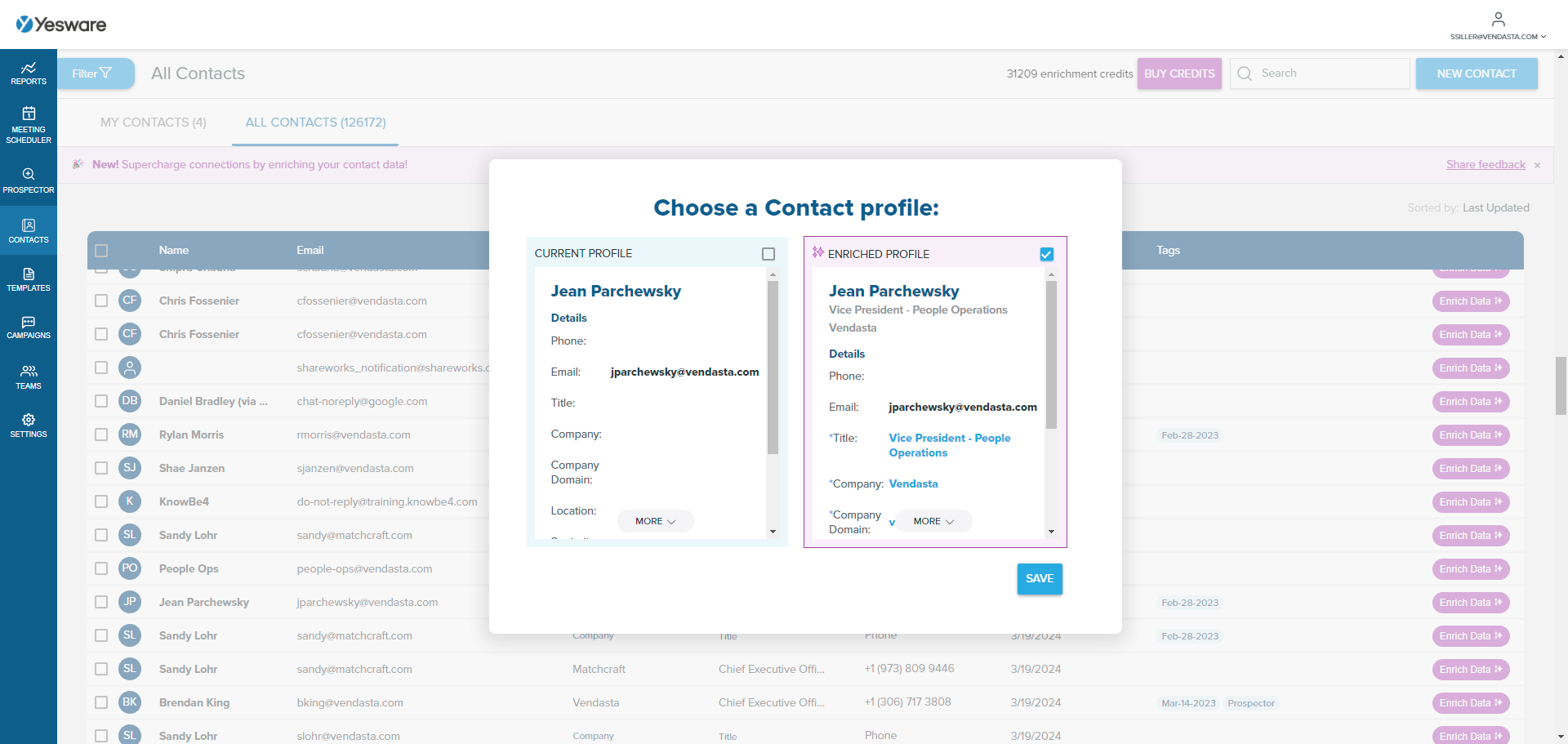 Contact enrichment in app site