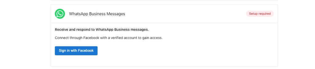 WhatsApp integration card