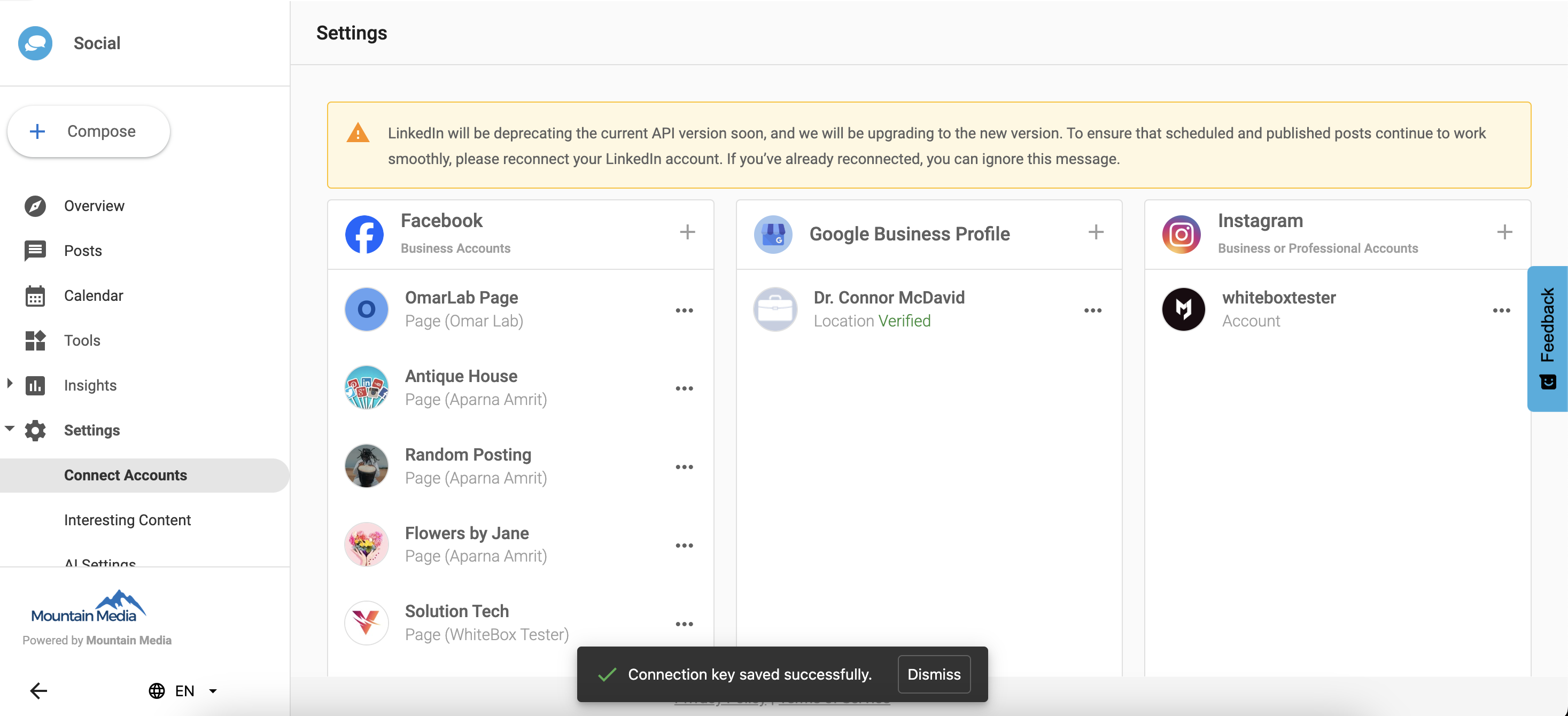 WordPress save connection